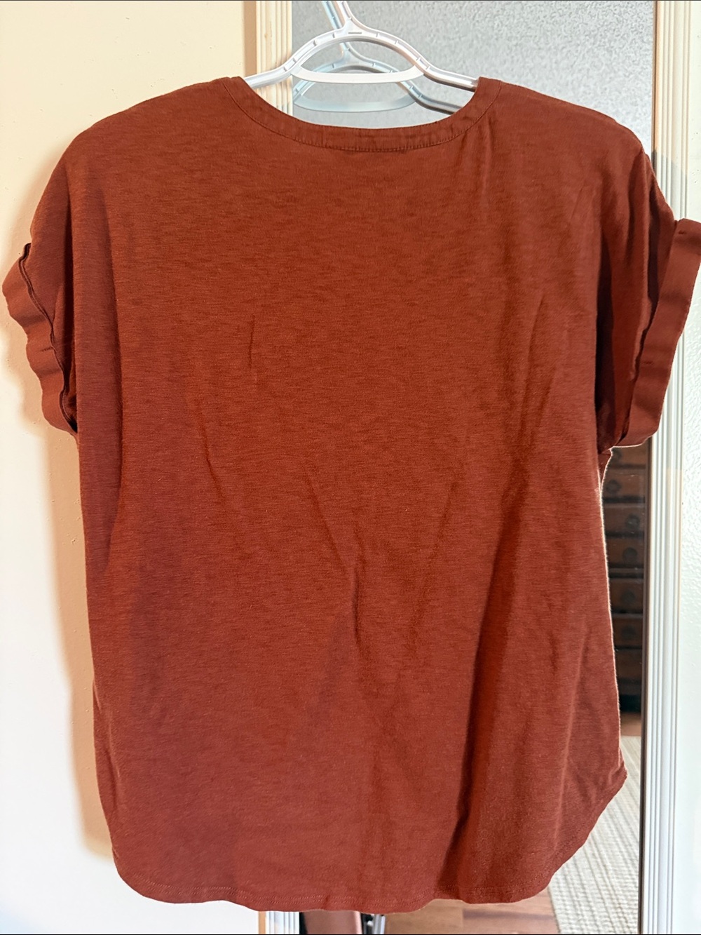 Lucky Brand Rust Brown Short-Sleeve Button Henley Shirt - Picture 3 of 4